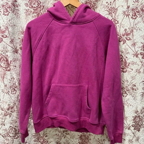 Magenta Pullover Hoodie Sweatshirt Kangaroo Pocket Soft Fleece Size M - Picture 1 of 4